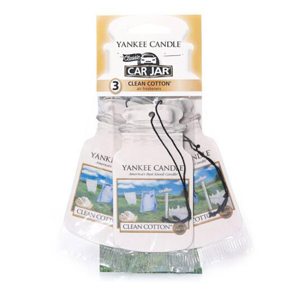 Yankee Candle Clean Cotton Car Jar Air Freshener (Pack of 3) £6.29